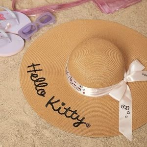 Hello kitty large straw hat